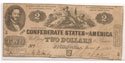 $2 Confederate States of America 1862