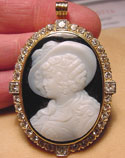 Cameo & Diamond Pin / Pendant