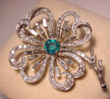 Emerald & Diamond Pin